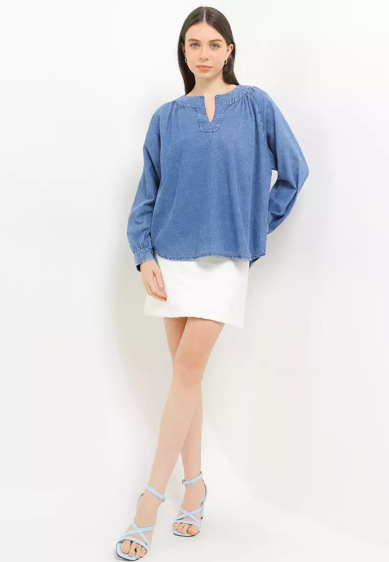 Baylin Denim Blouse