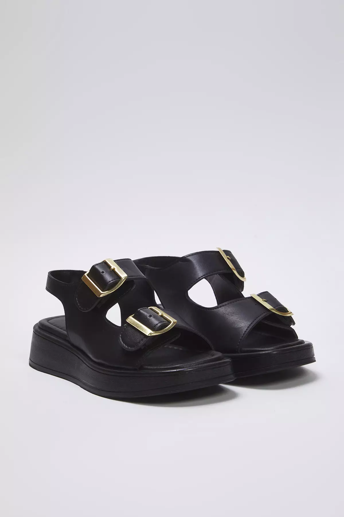 Double Buckle Chunky Sole Sandals