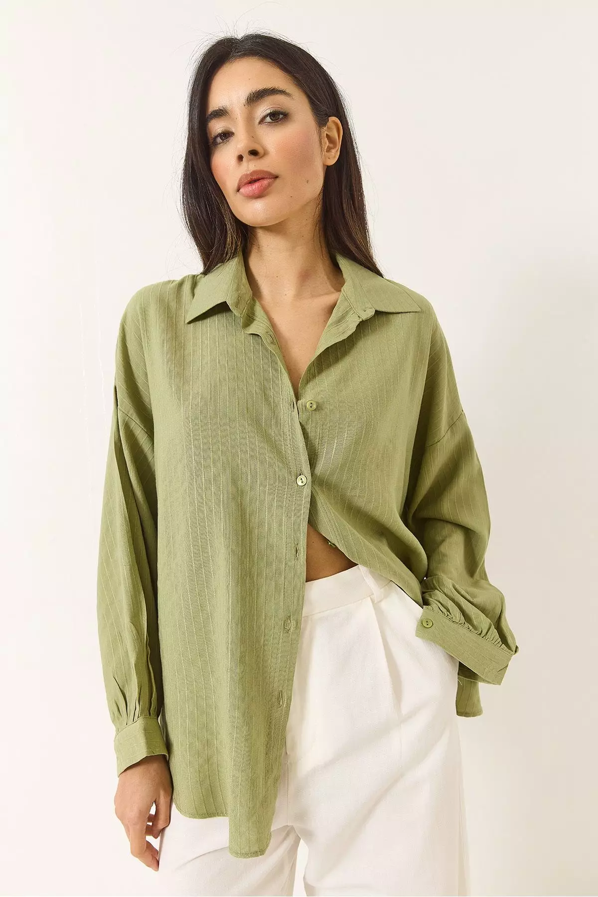 Women's Jacquard Linen Shirt 60171028