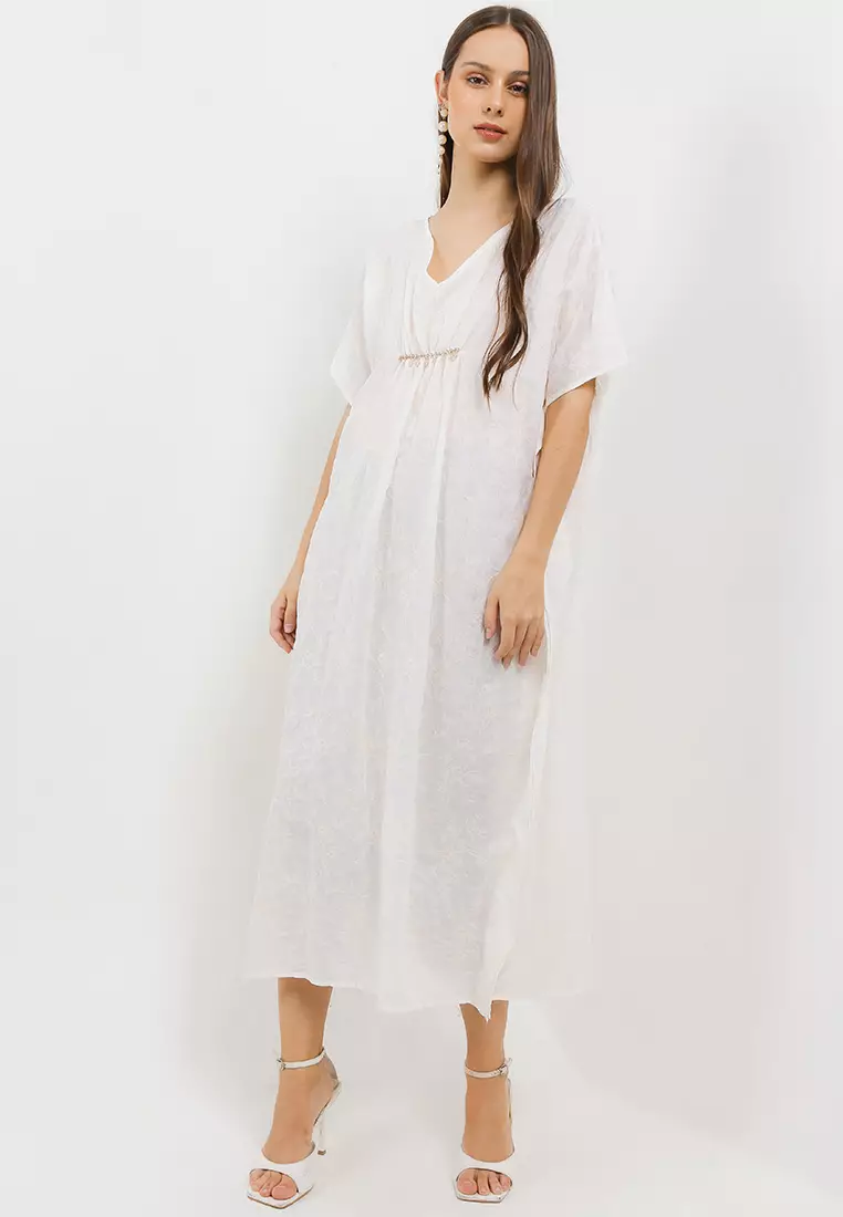 Beaded Detail Full Embroidery Kaftan