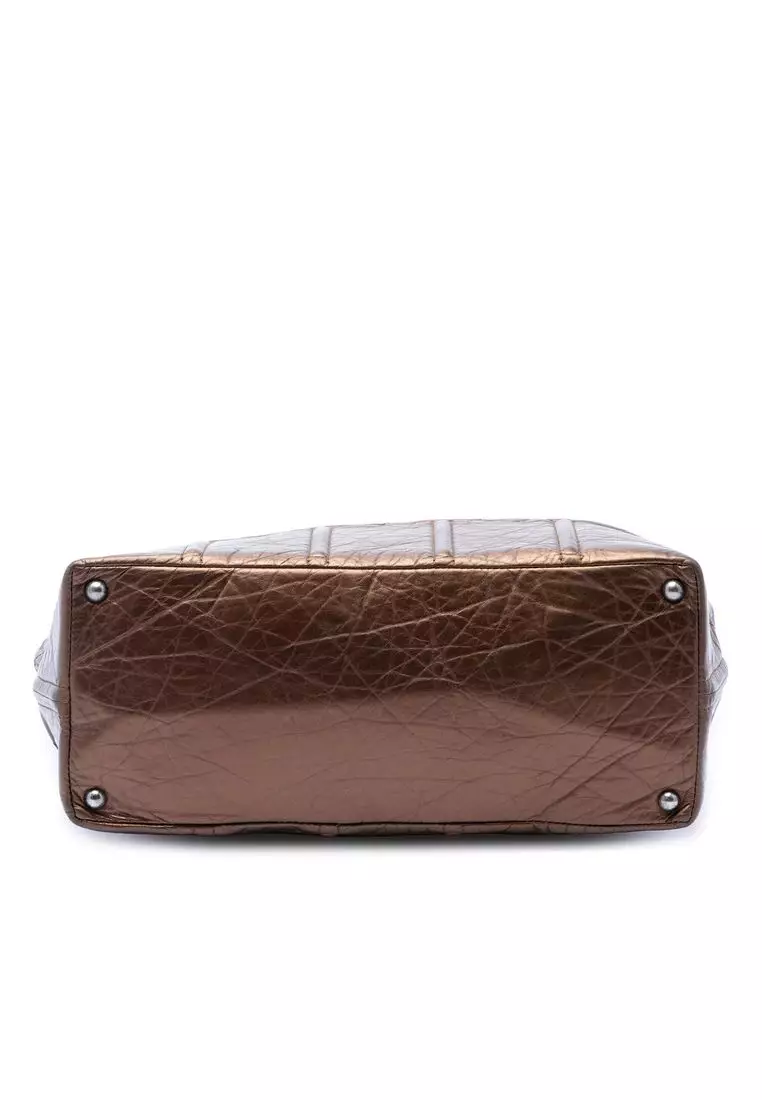 Pre-Loved Chanel Distressed Calfskin Shopping In Moscow Tote