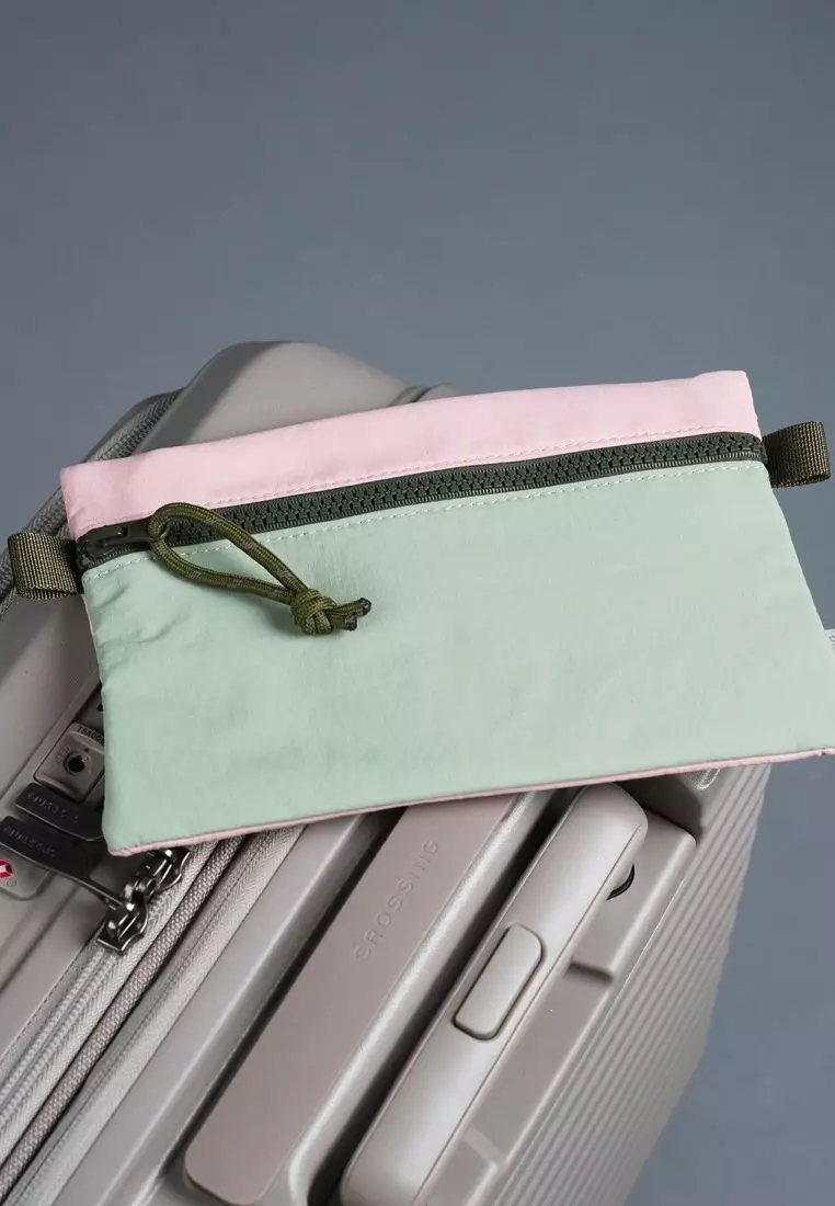 Crossing Tessa Colour Block Pouch Large - Mint/Powder Pink