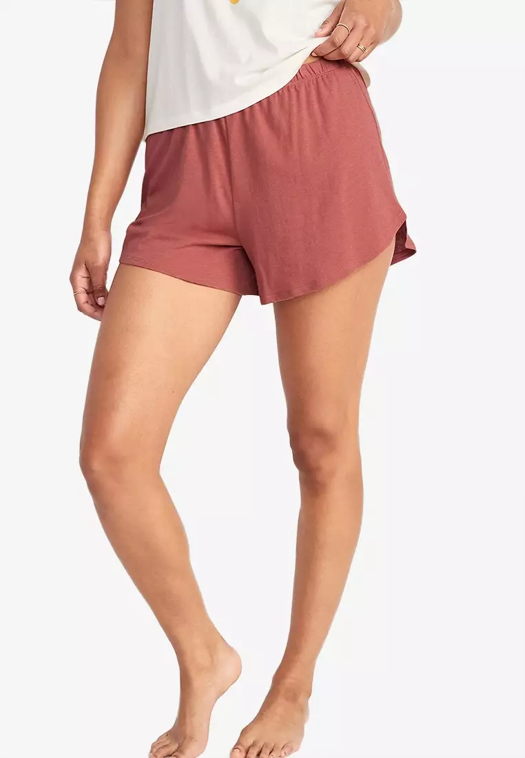 High waisted cheap pyjama shorts