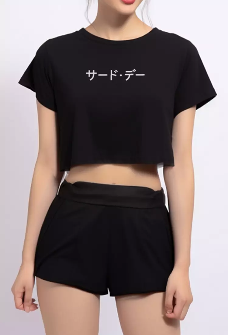 LTD13 Third Day Crop Top RCP Katakana Black