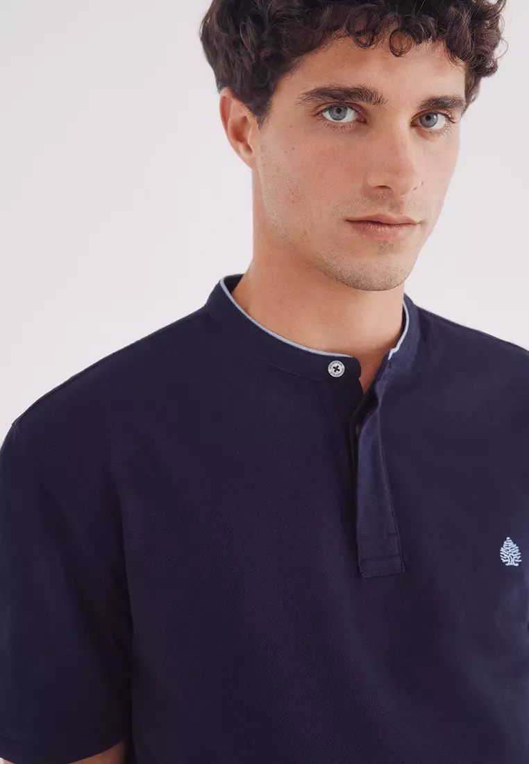 Regular Fit Mao Piqué Polo