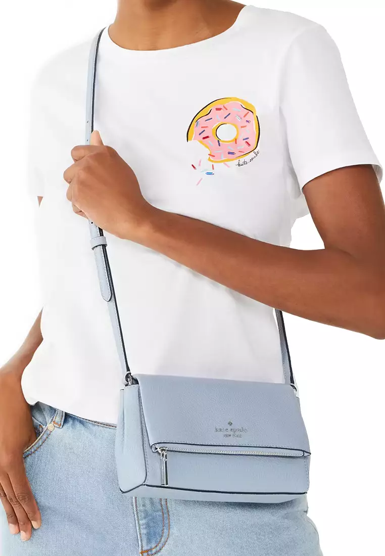 Leila Mini Zip Crossbody Bag in Muted Blue KE487