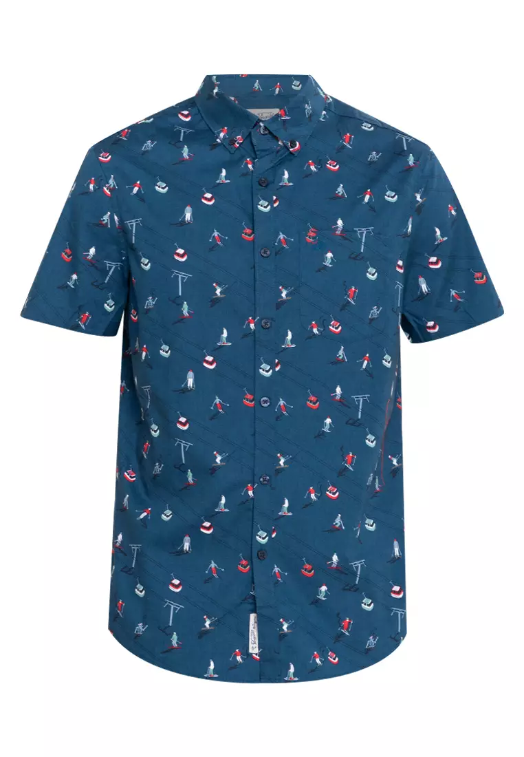 ShortSleeve Poplin AOP Skiers