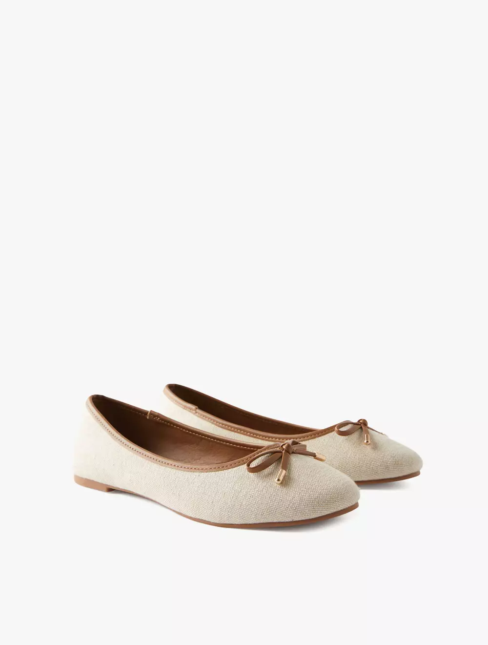 RUBI - Ballerina - Emma Bow Ballerina - Canvas/Tan
