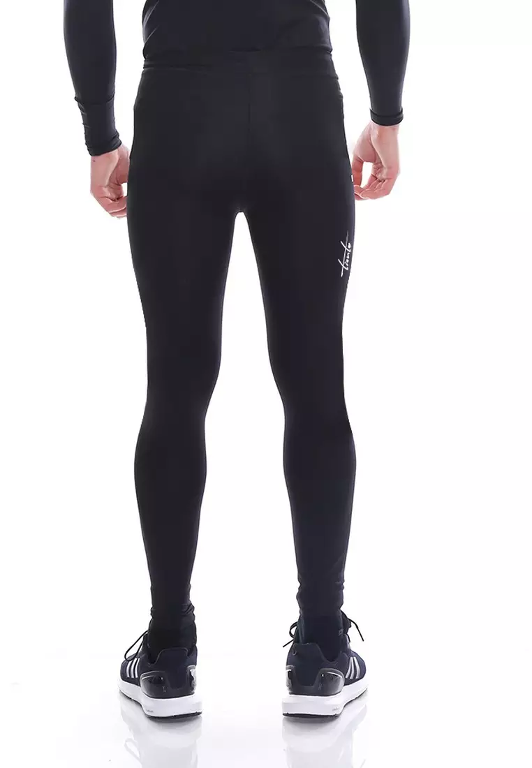 Tiento Man Long Pants Black White Celana Legging Pria Olahraga Renang Sepakbola Lari Original