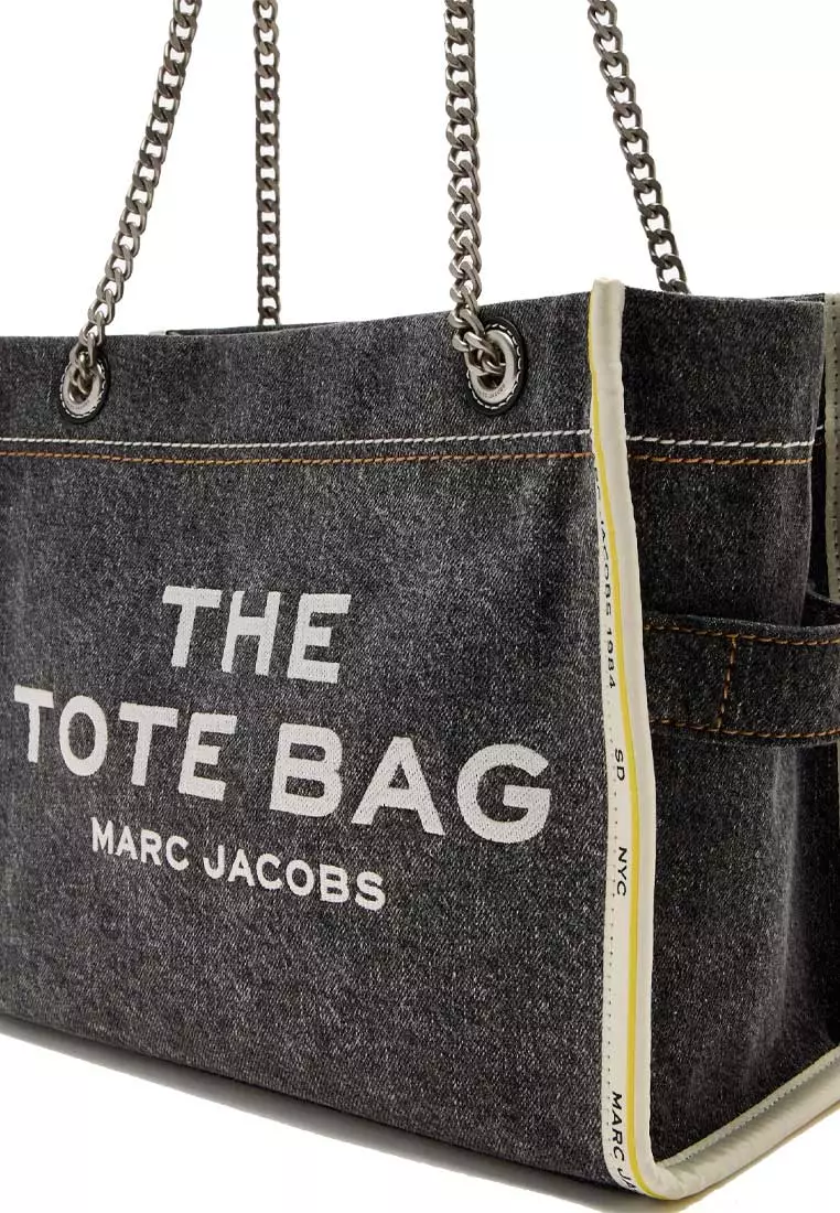 Buy Marc Jacobs The Denim Chain Medium Tote Bag Black Wash