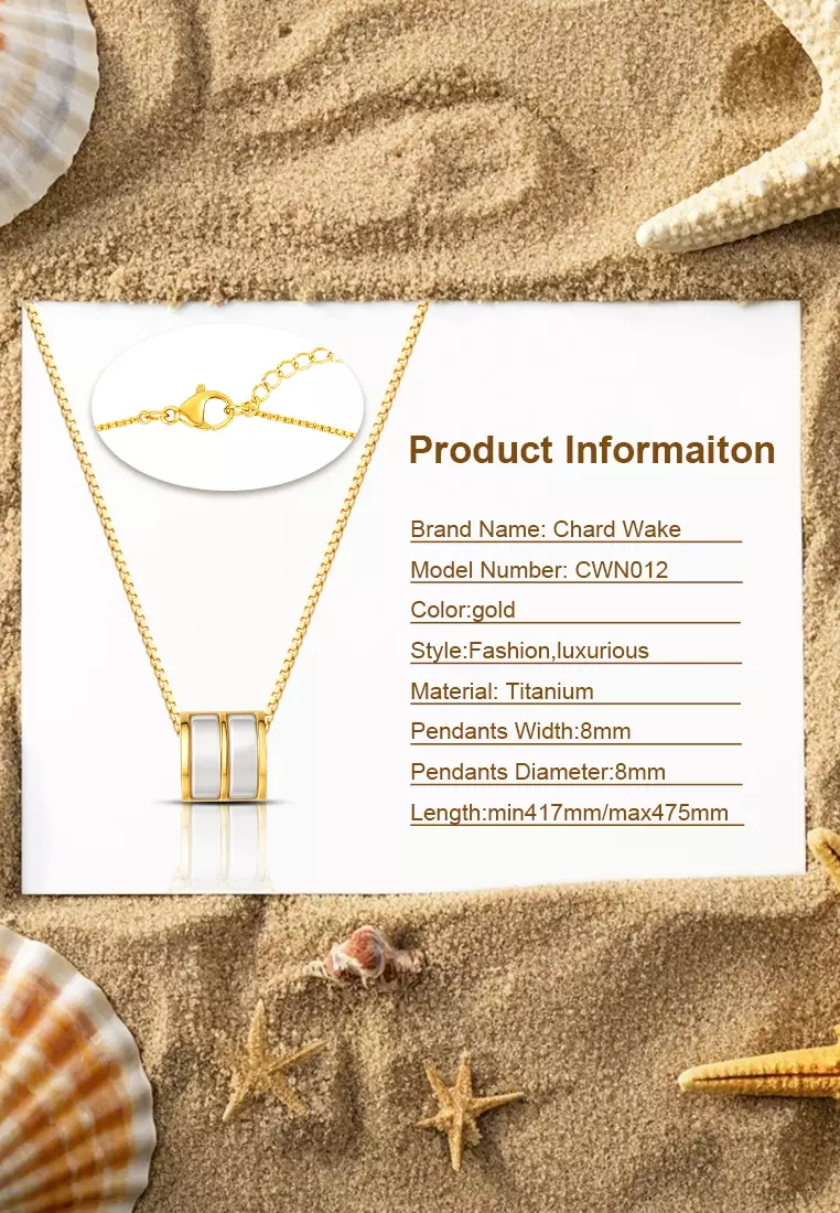 Kalung Wantia Korea Style Pasangan Original Cewek Titanium Kotak Indah gold