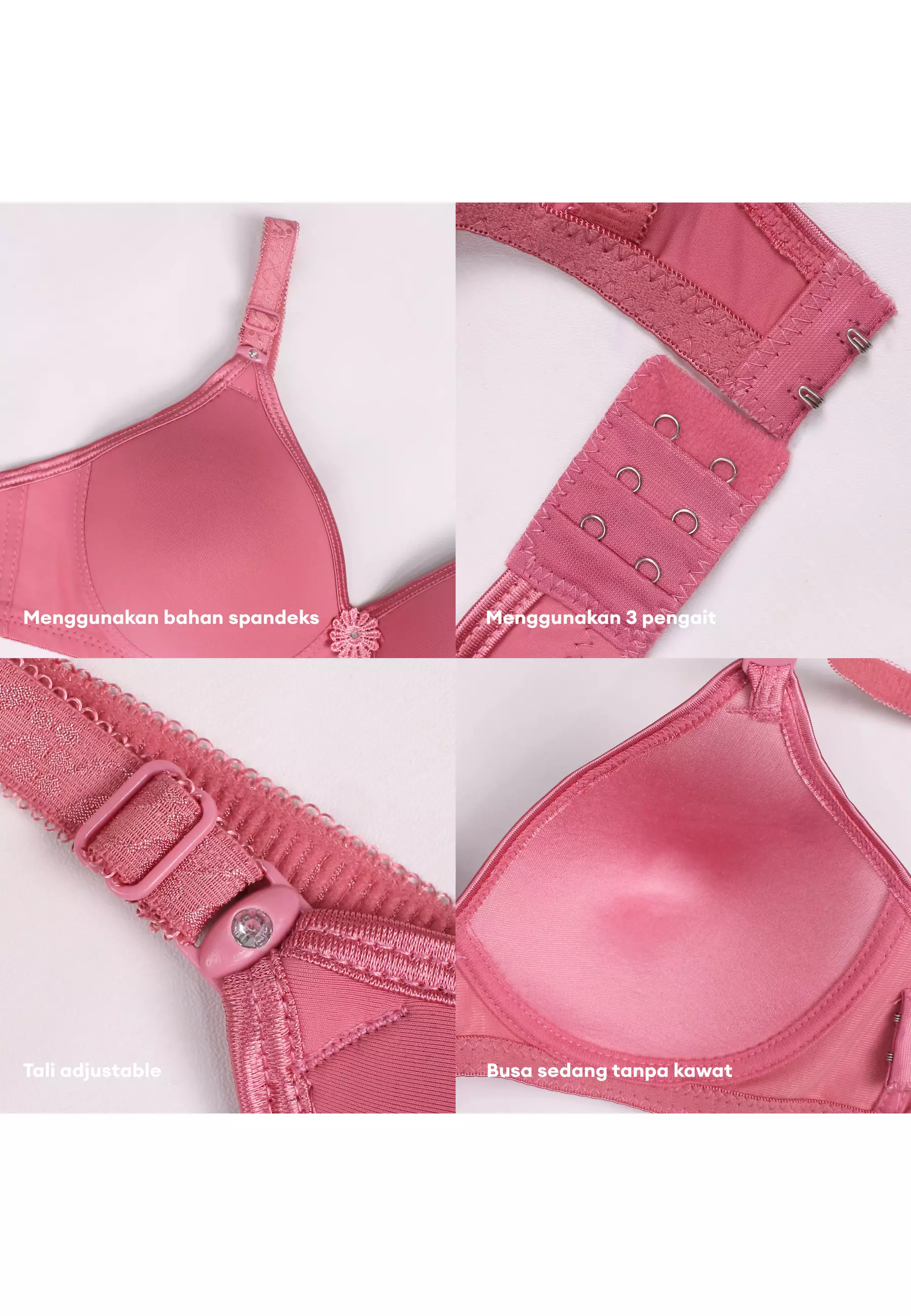 You’ve ( YouHave ) BH Bra Wanita BH Tanpa Kawat Busa Tipis 2 Kaitan Bra 100195