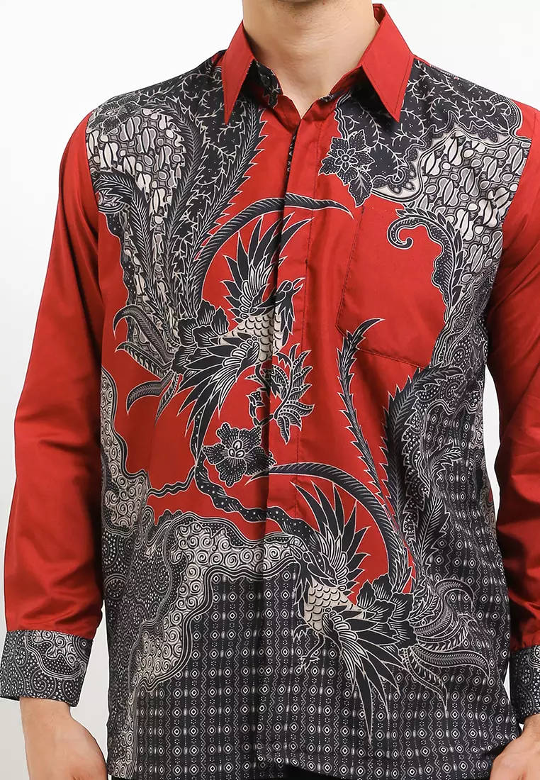Rahwana Kemeja Batik Exclusive Premium Pria Casual Modern Lengan Panjang