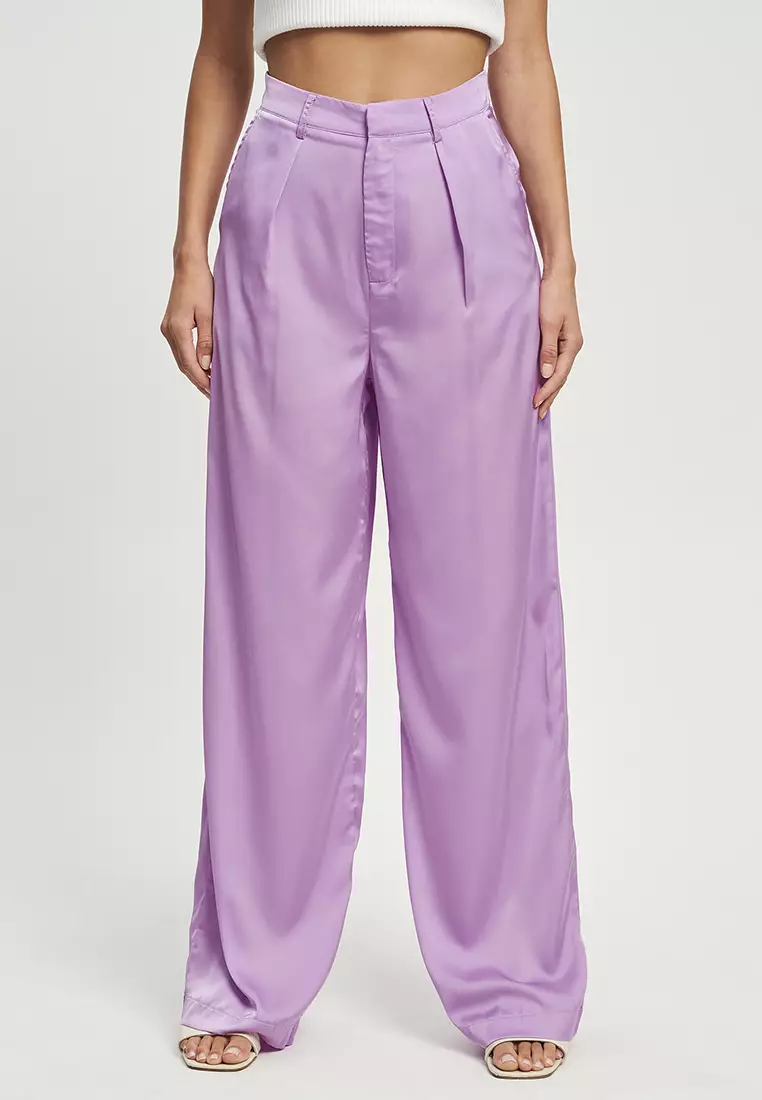 Buy Zalora Studios Satin Wide Leg Pants 2024 Online