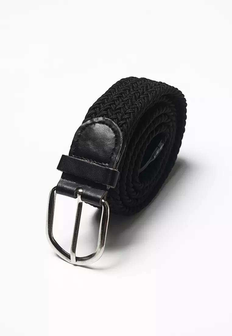 Houseofcuff Ikat Pinggang Rajut Belt Sabuk Pria Unisex Hitam Small