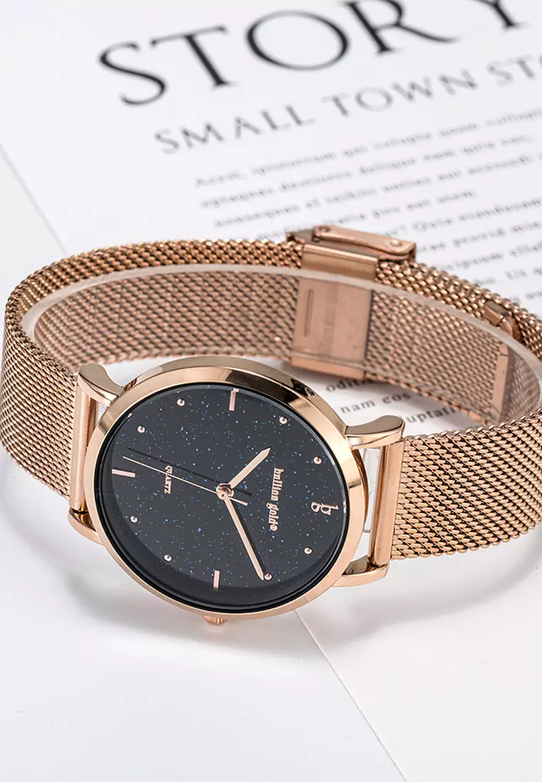 Seamless Dial Watch - Rose Gold and Black