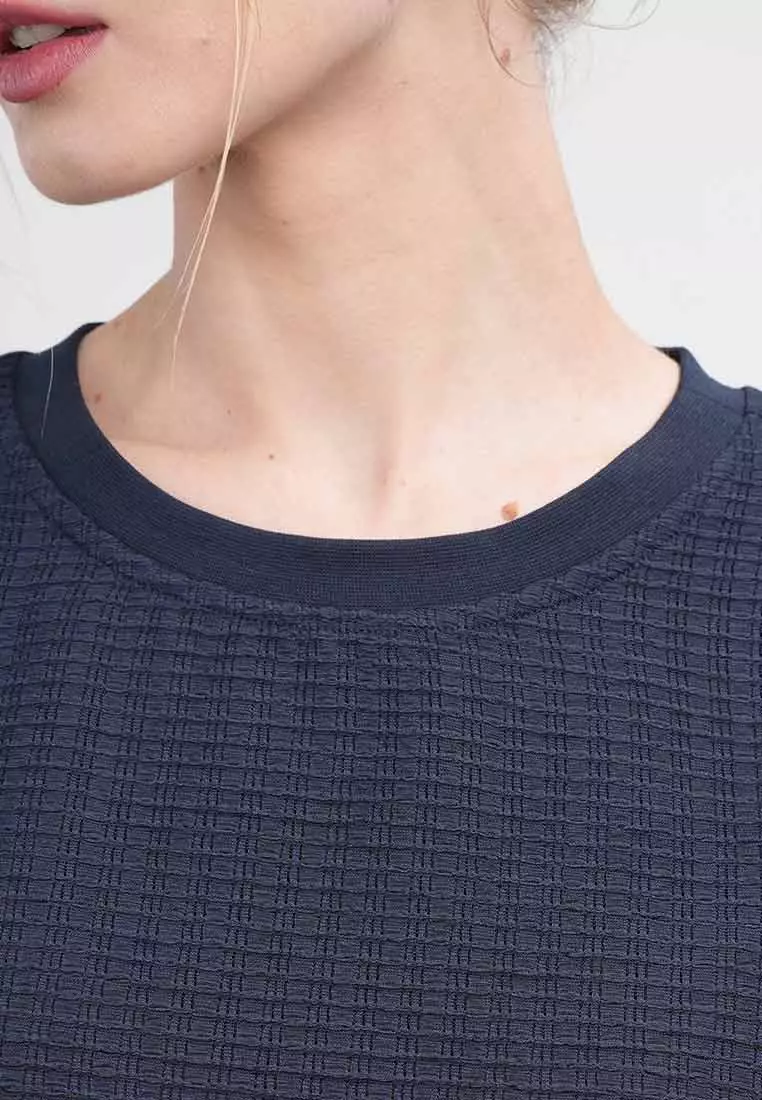 Vera Textured Woven Top with Short Puff Sleeves