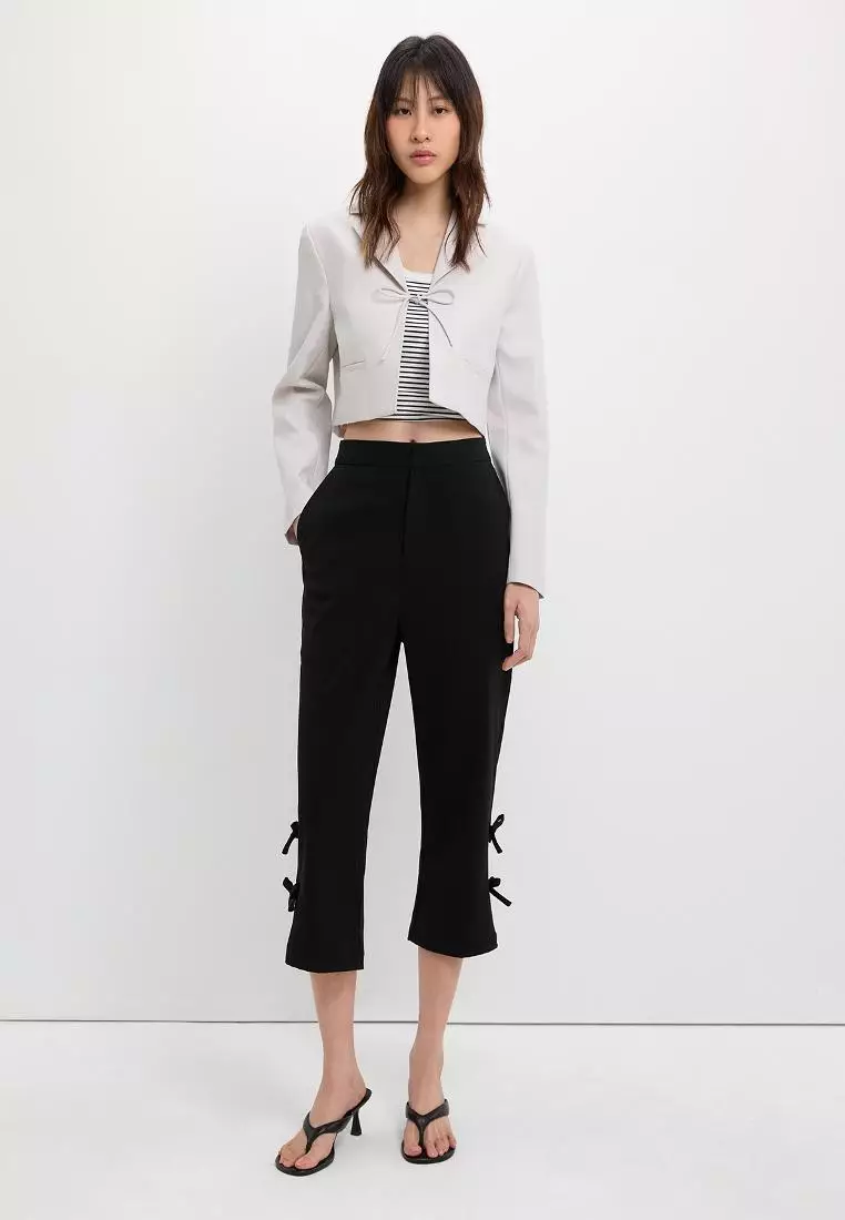 Cropped Bow Tie Blazer