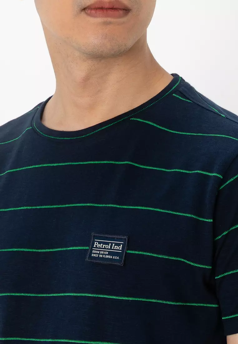 Striped T-Shirt with Logo Label