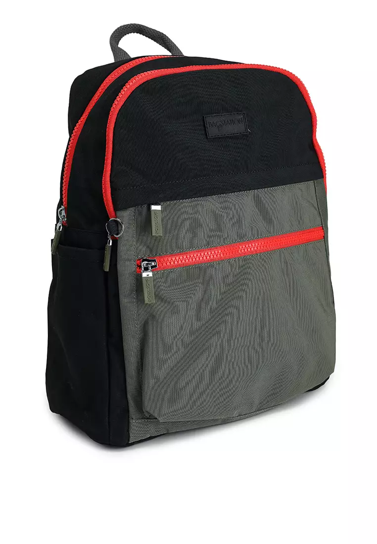 Colour Block Nylon Small Backpack