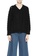 tout à coup black Distressed cable knit sweater E6714AA663233AGS_2