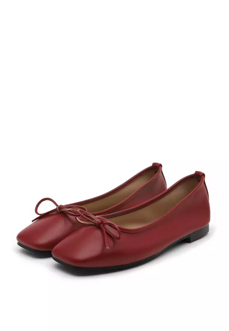 Ellisy Ribbon Flats (1cm) - Red