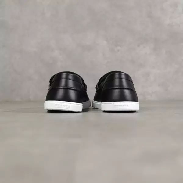 Sepatu HERMES JOB WHITE BLACK LOAFER 100% ORIGINAL