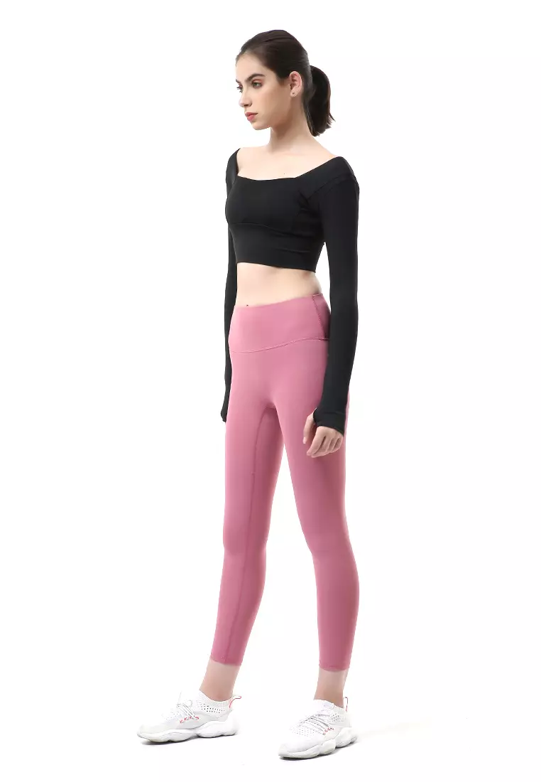 Mikayla One Set Pakaian Olahraga Wanita Atasan & Celana Panjang Kombinasi Warna Material Polyester ORIGINAL - Black Pink