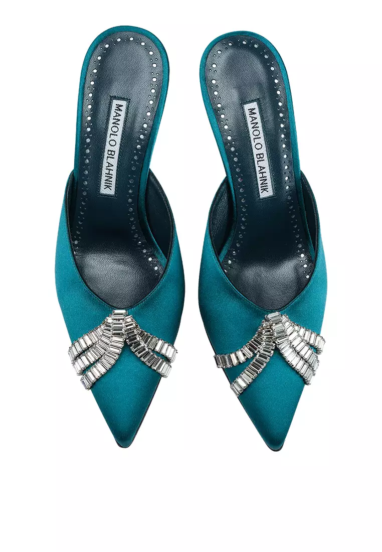 【MANOLO BLAHNIK】サテンジュエルバックルクラッチ GOTHISI | Black Satin Jewel Buckle Clutch | Manolo Blahnik