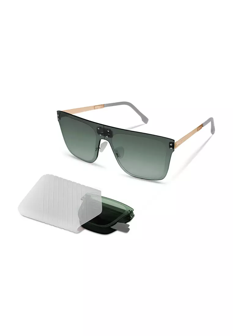 超輕極薄‧摺疊式太陽眼鏡 ROAV Oxygen O002 WIND Brush Gold / G15 Gradient 14.42