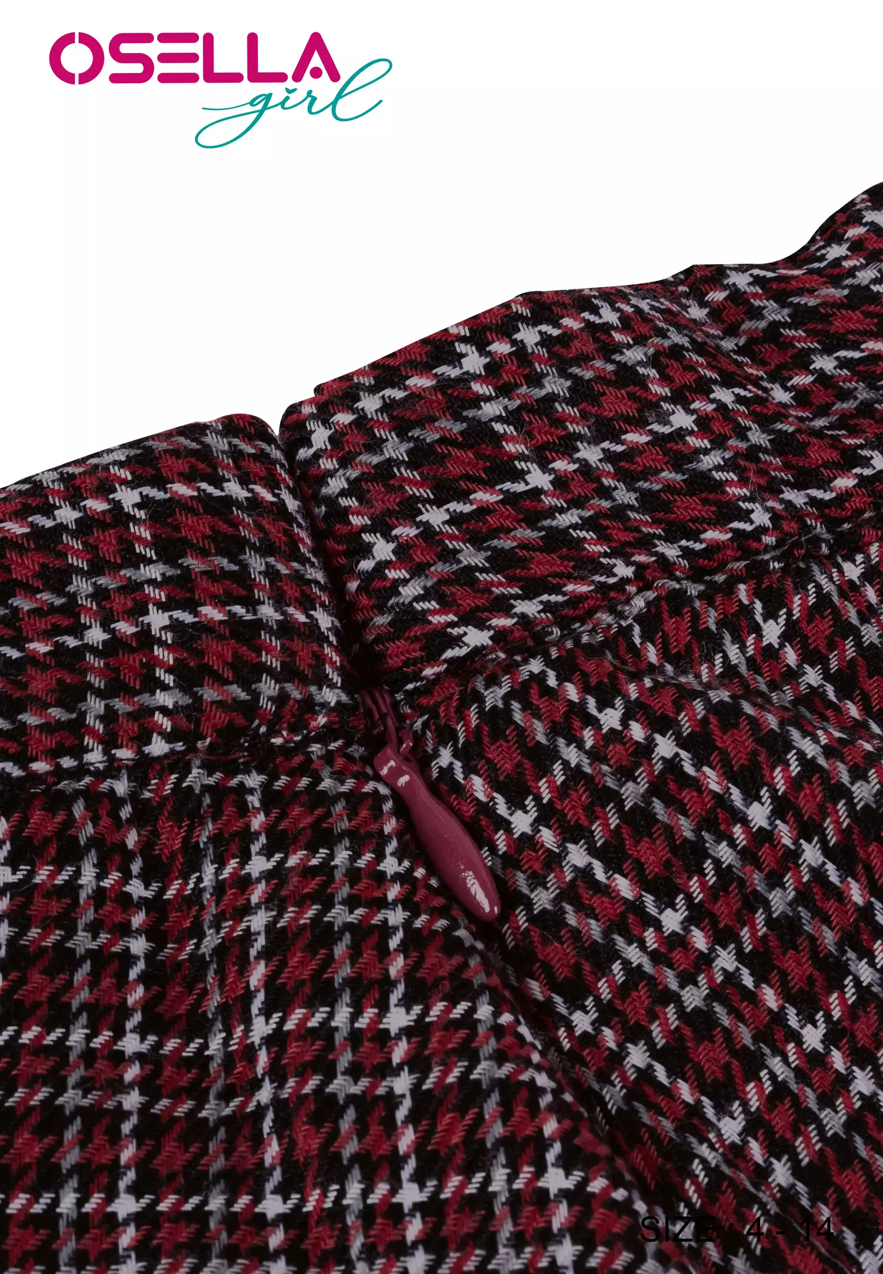 [NEW] Osella Kids Flare Checkered Mini Skirt In Red 2386401051 | Rok Mini Anak Perempuan