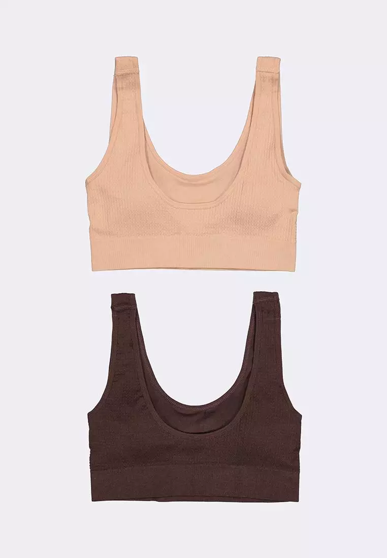 Women's 2-in-1 Pack Seamless Scoopneck Bralette