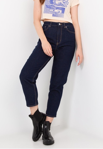 H&M blue Mom Loose-Fit High Ankle Jeans CA78FAA9E9C57EGS_1