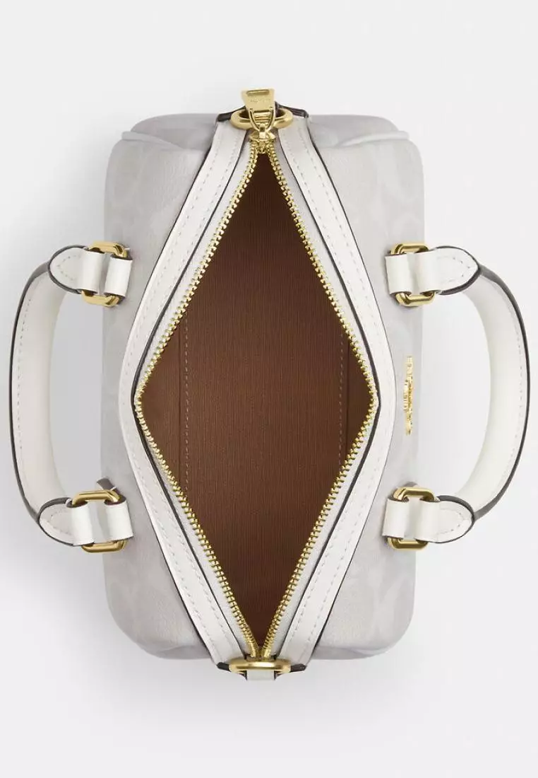 Coach Mini Rowan Crossbody In Signature Canvas Glacier White