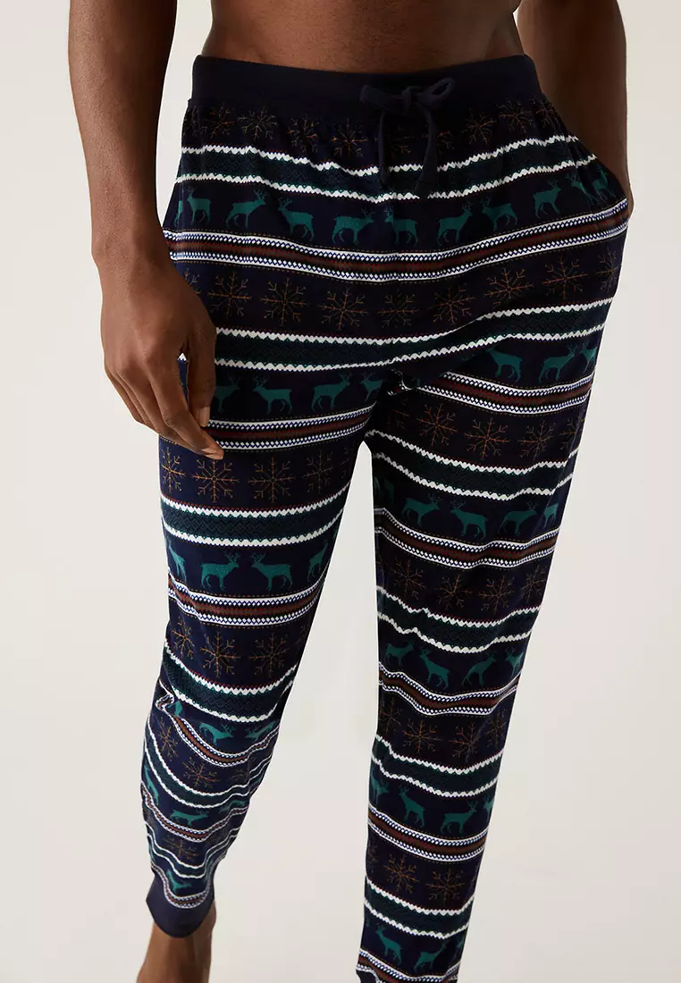 Pure Cotton Supersoft Stag Print Pyjama Set