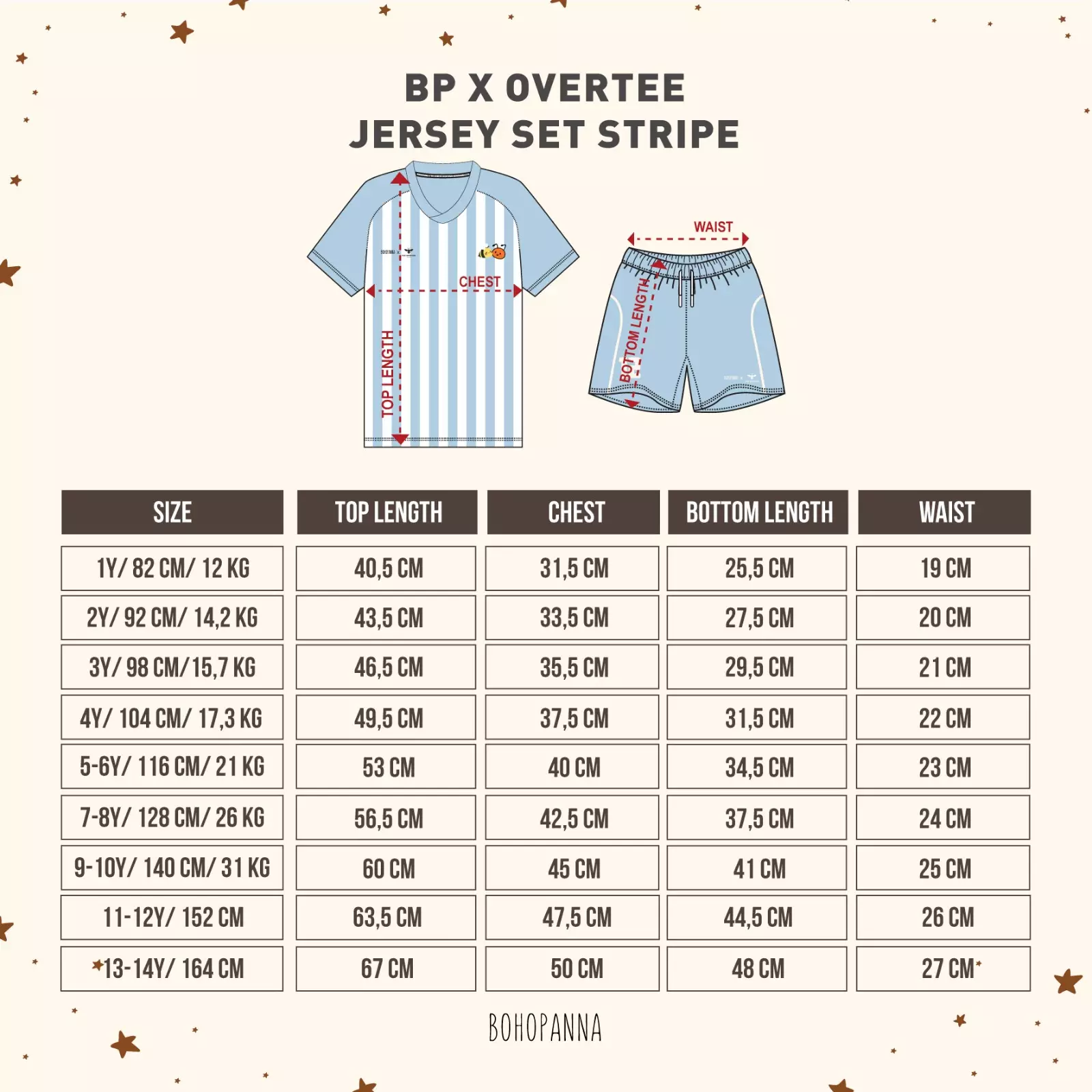 BOHOPANNA - BOHOPANNA X OVERTEE - JERSEY SET STRIPE - SETELAN ANAK