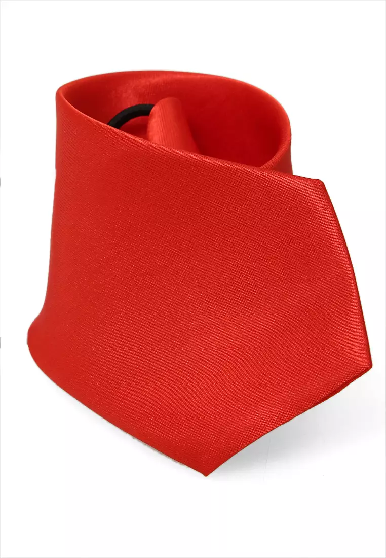Deborah Aksesoris Fashion Dasi Instan Anak Pria Motif Polos Child Tie Material Satin ORIGINAL - Red