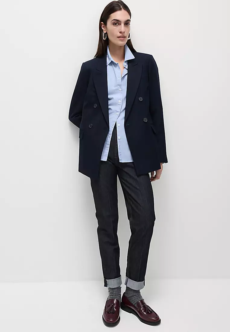 Pure Cotton Collared Oversized Shirt