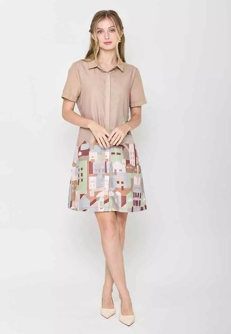 Scavina Collared Shirt Dress