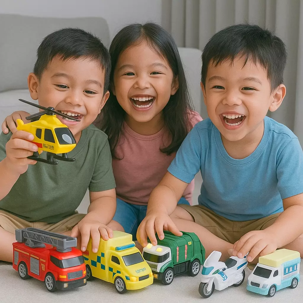 ELC Big City Lights & Sounds Vehicle Toys - Mainan Pretend Play Mobil Mobilan Motor Helikopter Anak Balita 3 Tahun