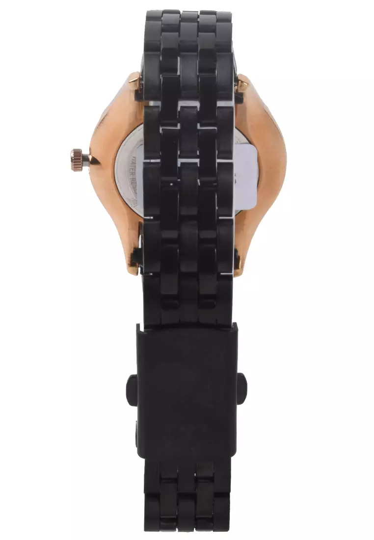 Mirage - Jam Tangan Analog Wanita - Rosegold - Black Stainless Steel Bracelet - 8544L-D