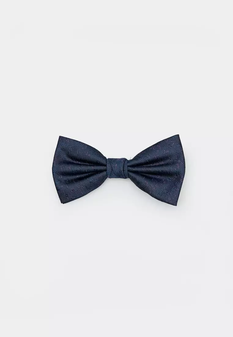 Navy Blue Floral Bowtie