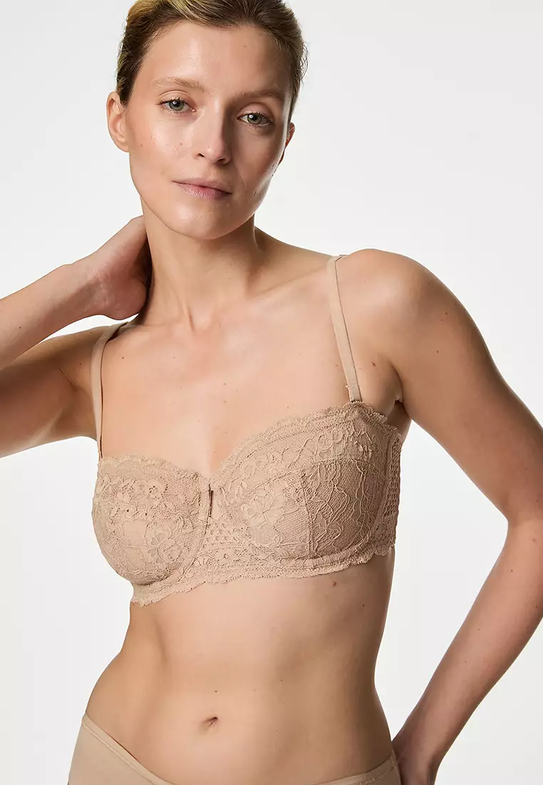Lace Wired Strapless Bra