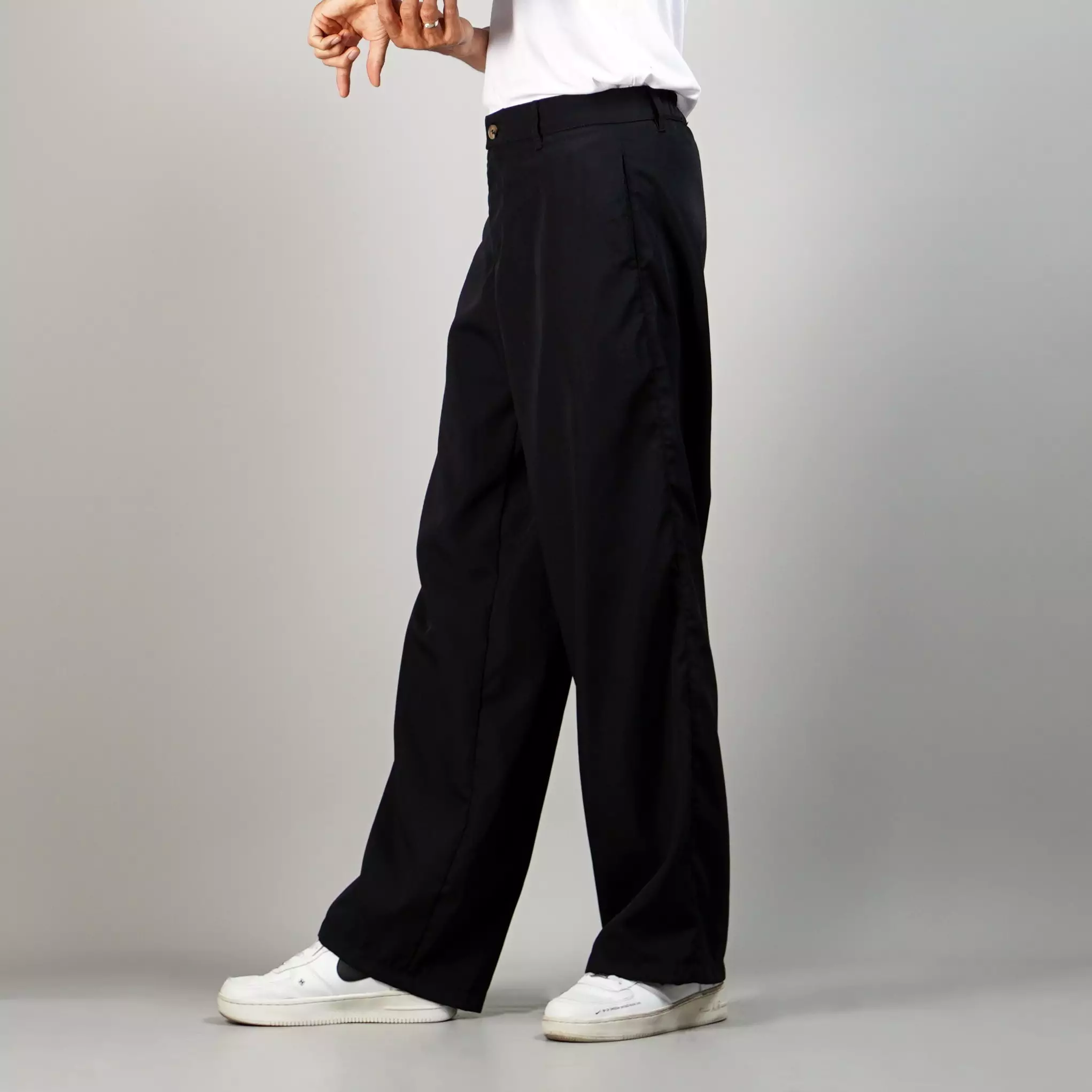 ROCKY Celana Panjang Hitam Loose Pants Pria Celana Loose Fit Pria - HITAM