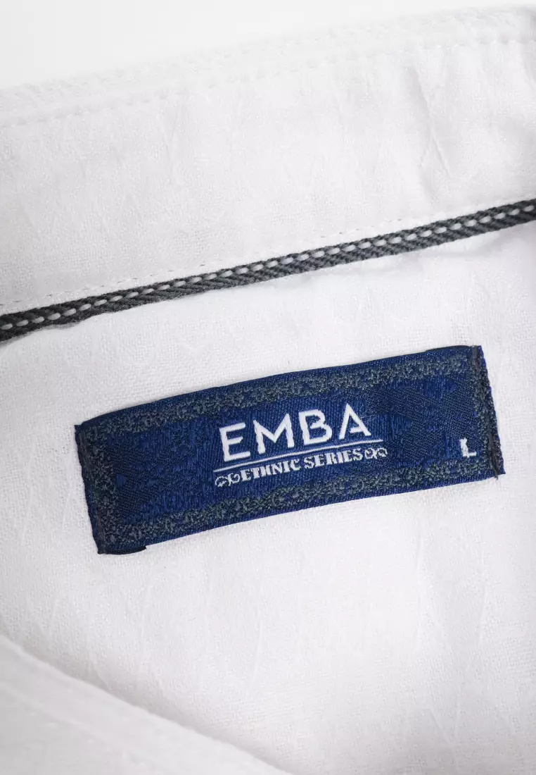 Emba Denim - Al Kharj Kemeja Koko Pria Lengan Pendek Pria Regular White