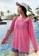 LYCKA red BC1049 Lady Beachwear Long Breezy Beach Cover-up Red 42A42USEC4F8ABGS_2