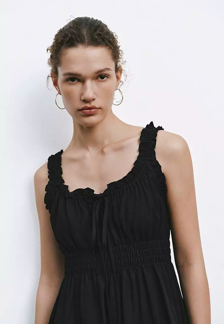 Shirred Ruffle Mini Dresses