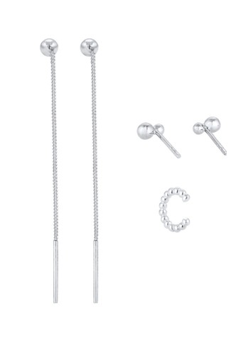 Jual Elli Germany Perhiasan Wanita Perak Asli Silver Anting Hangers Earcuff Stud Basic Geo Silver Original Zalora Indonesia