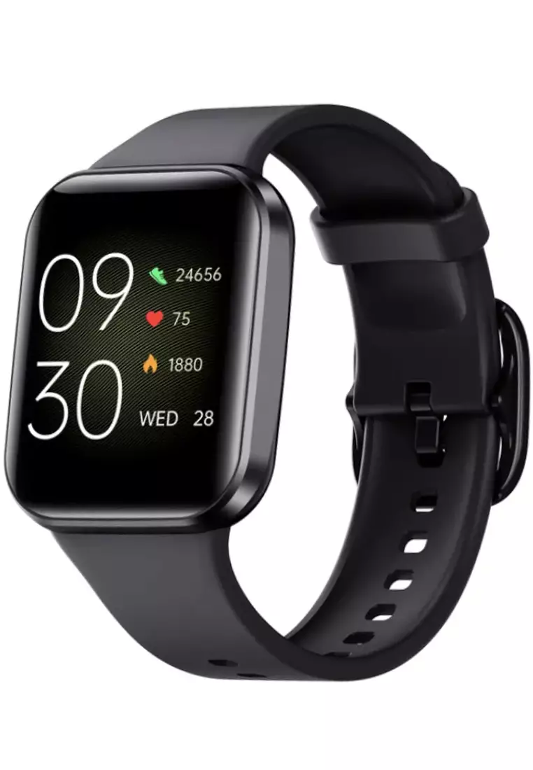 His and Hers - 2 IOS/Android IP Black & Pink Smart Watches with Rubber Strap