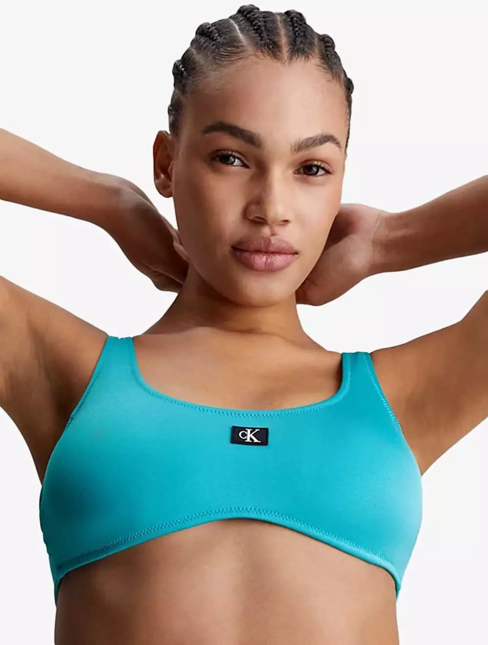 CALVIN KLEIN SWIMWEAR - BRALETTE BIKINI TOP - CK MONOGRAM - Sea Green - green
